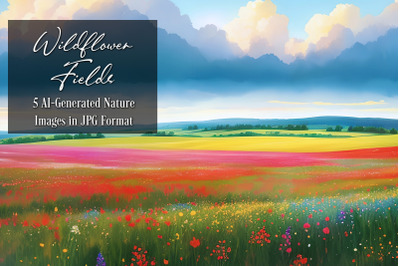 Wildflower Fields - Fields of Flowers - AI Art Collection