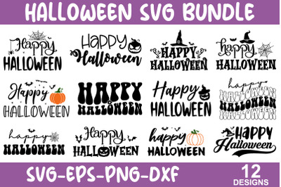 Happy Halloween SVG Bundle, Halloween Quotes, Halloween Cut File