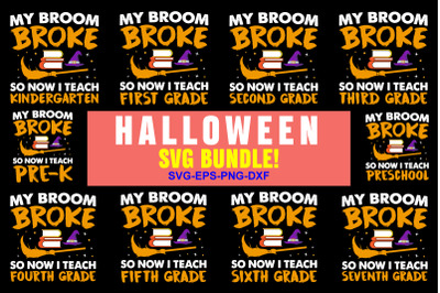 Halloween SVG Bundle, Halloween School Shirt, Kindergarten Shirt