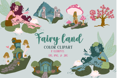 Fairy Land Cartography PNG, Boho Fairy PNG Bundle, Boho Floral PNG, Co