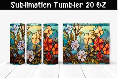 Stained glass Sublimation Tumbler Wrap 20 oz