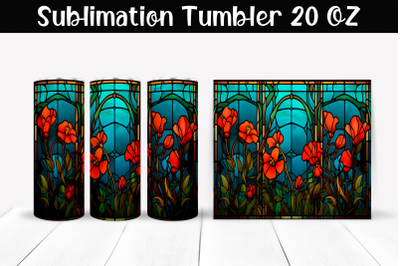 Stained glass Sublimation Tumbler Wrap 20 oz