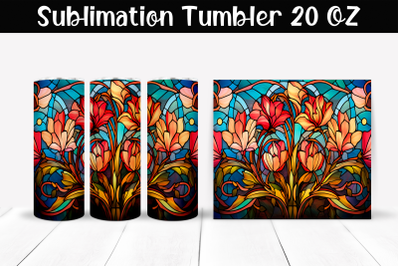 Stained glass Sublimation Tumbler Wrap 20 oz