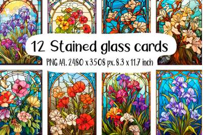 12 Stained glass&2C; Art Deco posters\cards