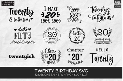 20Th Birthday Svg Bundle, 20th Birthday SVG, Hello 20 Svg