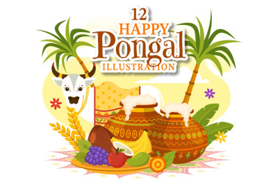 12 Happy Pongal Illustration