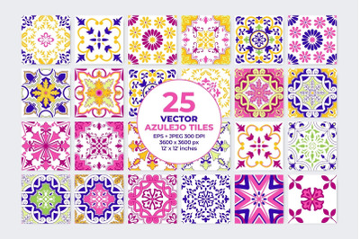 Pink Mosaic Tiles Vector Portuguese Azulejo Clipart. Moroccan Spanish