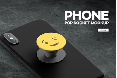 Phone Pop Socket Mockup