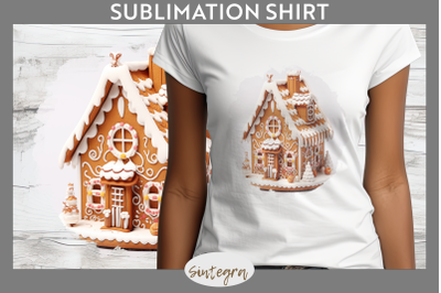 Christmas Gingerbread House PNG T-shirt Sublimation