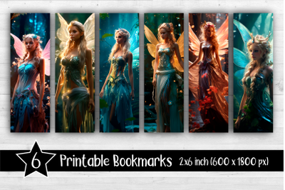 Fairy Bookmarks Printable 2x6 inch