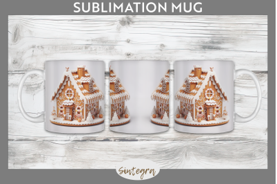 Christmas Gingerbread House PNG Mug Wrap Sublimation