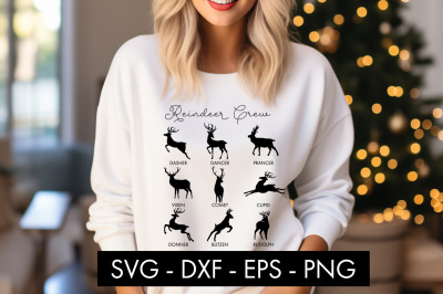 Christmas Reindeer Crew SVG Cut file