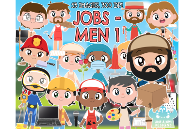 Jobs Occupations - Men 1 Clipart (Lime and Kiwi Designs)