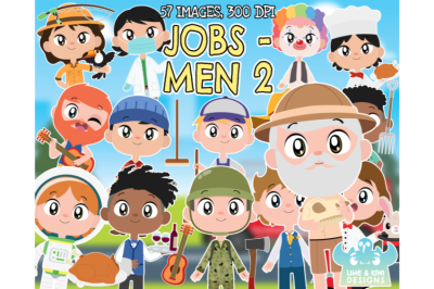 Jobs Occupations - Men 2 Clipart (Lime and Kiwi Designs)