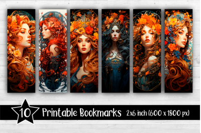 Virgo Bookmarks Printable 2x6 inch