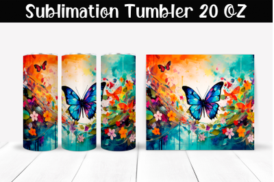 Butterfly Sublimation Tumbler Wrap 20 oz