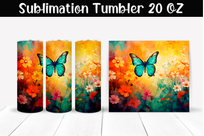 Butterfly Sublimation Tumbler Wrap 20 oz