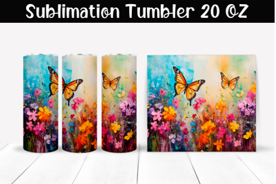 Butterfly Sublimation Tumbler Wrap 20 oz