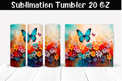 Butterfly Sublimation Tumbler Wrap 20 oz