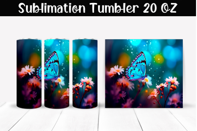 Butterfly Sublimation Tumbler Wrap 20 oz