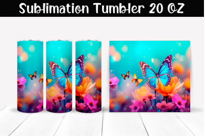 Butterfly Sublimation Tumbler Wrap 20 oz