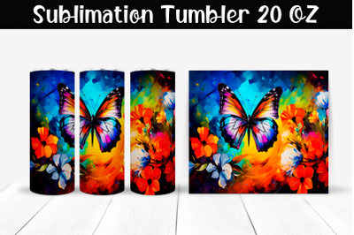 Butterfly Sublimation Tumbler Wrap 20 oz