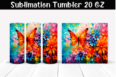 Butterfly Sublimation Tumbler Wrap 20 oz