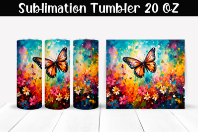 Butterfly Sublimation Tumbler Wrap 20 oz