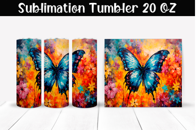 Butterfly Sublimation Tumbler Wrap 20 oz