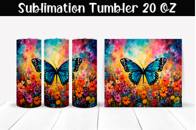 Butterfly Sublimation Tumbler Wrap 20 oz