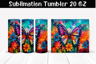 Butterfly Sublimation Tumbler Wrap 20 oz