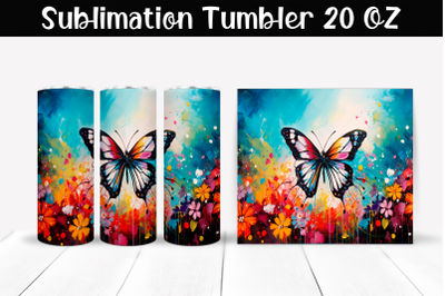 Butterfly Sublimation Tumbler Wrap 20 oz