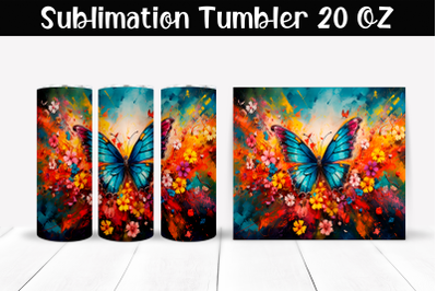 Butterfly Sublimation Tumbler Wrap 20 oz