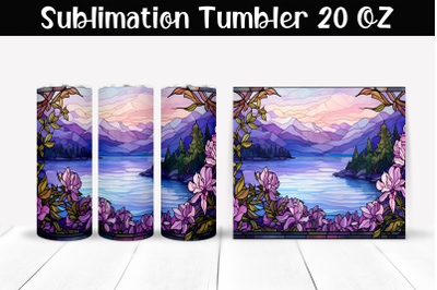 Lilac stained glass Sublimation Tumbler Wrap 20 oz