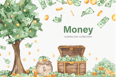 Money watercolor collection