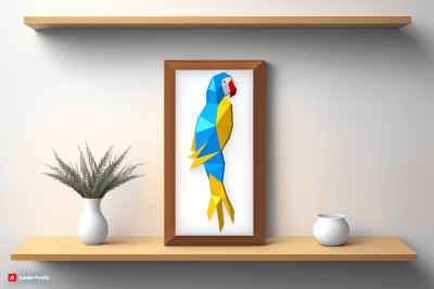 DIY Papercraf Parrot Wall art