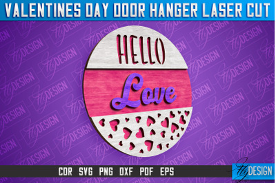 Valentines Day Door Hanger Laser Cut SVG | Laser Cut File | CNC files