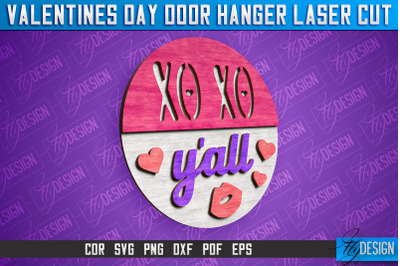 Valentines Day Door Hanger Laser Cut SVG | Laser Cut File | CNC files