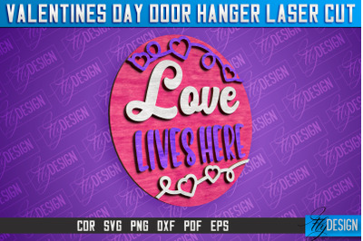 Valentines Day Door Hanger Laser Cut SVG | Laser Cut File | CNC files