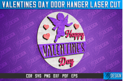 Valentines Day Door Hanger Laser Cut SVG | Laser Cut File | CNC files