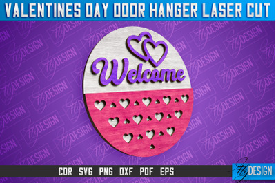 Valentines Day Door Hanger Laser Cut SVG | Laser Cut File | CNC files