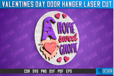 Valentines Day Door Hanger Laser Cut SVG | Laser Cut File | CNC files