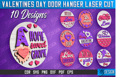 Valentines Day Door Hanger Laser Cut SVG | Laser Cut File | CNC files