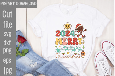 2024 Merry Christmas  SVG cut file,Christmas Sublimation Bundle ,Retro