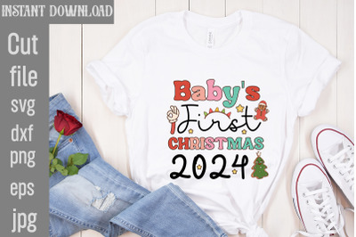 Baby&amp;&23;039;s First Christmas 2024 SVG cut file&2C;Christmas Sublimation Bundle