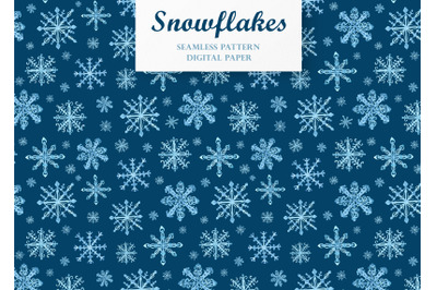 Snowflakes watercolor seamless pattern. Christmas, New Year, winter.