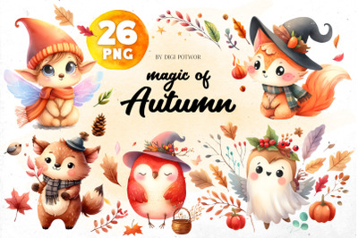 Magic of Autumn watercolor Bundle | PNG cliparts