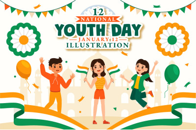 12 International Youth Day of India Illustration