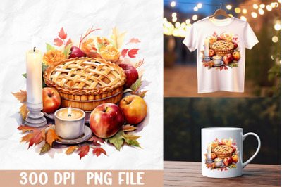 Autumn Waffles and Apples Scene