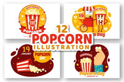 12 National Popcorn Day Illustration